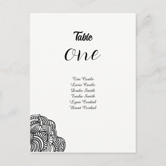 Postale Carte de table à coin noir Design (Devant)