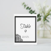 Postale Carte de table à médaillon noir avec bordure noire (Debout devant)