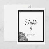 Postale Carte de table à médaillon noir avec bordure noire (Devant / Derrière)