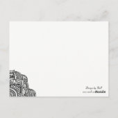 Postale Carte de table à médaillon noir avec bordure noire (Dos)