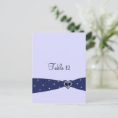 Postale Carte de table à ruban bleu marine (Debout devant)