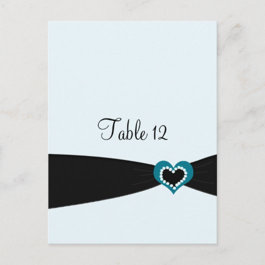 Postale Carte de table à ruban noir (Devant)