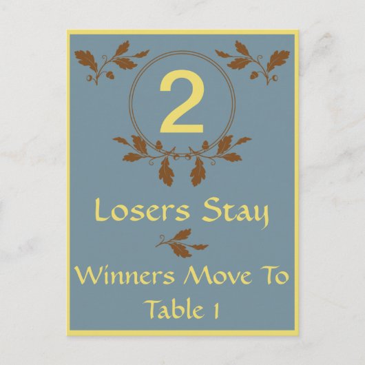 Postale Carte de table Bunco-Leaves Fall N° 2 (Devant)