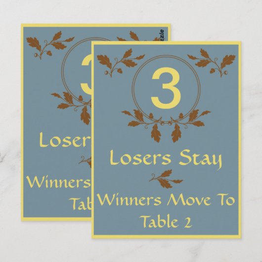 Postale Carte de table Bunco-Leaves Fall N° 3 (Devant / Derrière)