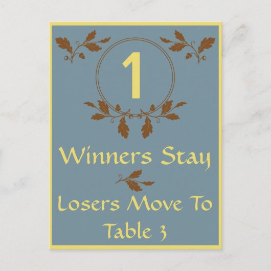 Postale Carte de table Bunco-Leaves Fall No 1 (Devant)