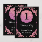 Postale Carte de table Bunco Parties scintillant rose élég (Devant / Derrière)