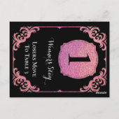 Postale Carte de table Bunco Parties scintillant rose élég (Dos)