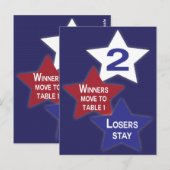 Postale Carte de table Bunco Red, White et Blue Stars #2 (Devant / Derrière)