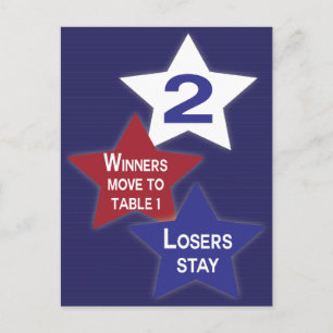 Postale Carte de table Bunco Red, White et Blue Stars #2