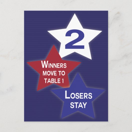 Postale Carte de table Bunco Red, White et Blue Stars #2 (Devant)