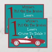 Postale Carte de table convertible rouge Bunco rétro #1 (Devant / Derrière)