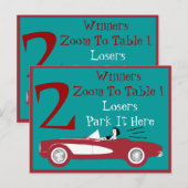 Postale Carte de table convertible rouge Bunco rétro #2 (Devant / Derrière)