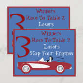 Postale Carte de table convertible rouge Bunco rétro #3 (Devant / Derrière)