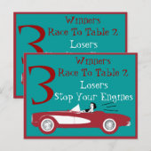 Postale Carte de table convertible rouge Bunco rétro #3 (Devant / Derrière)