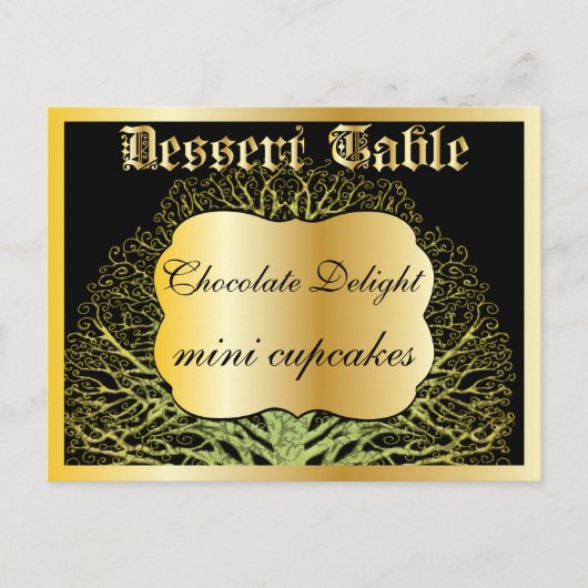 Postale Carte de table de buffet de desserts ou de bonbons (Devant)