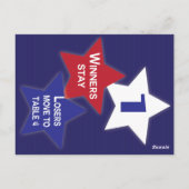 Postale Carte de table de Bunco Étoiles Rouge, Blanc et Bl (Dos)