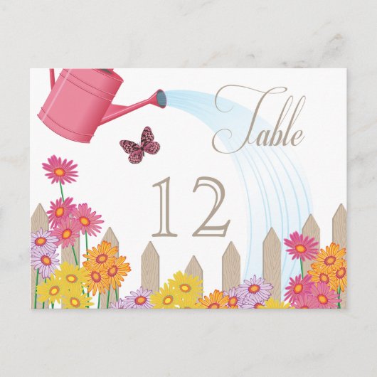 Postale Carte de table de collection de la partie jardin (Devant)