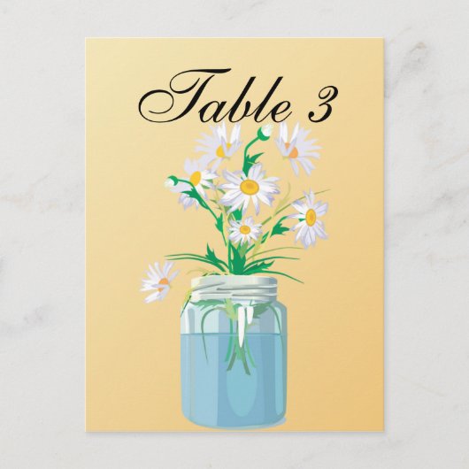 Postale Carte de table de marguerites d'été (Devant)