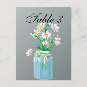 Postale Carte de table de marguerites d'été
