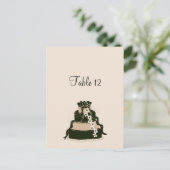 Postale Carte de table de mariage au chocolat (Debout devant)