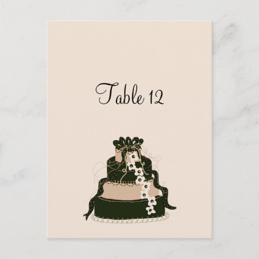 Postale Carte de table de mariage au chocolat (Devant)