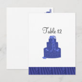 Postale Carte de table de mariage avec gâteau royal bleu (Devant / Derrière)