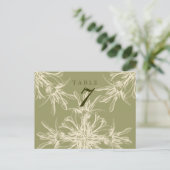 Postale Carte de table de Mariage de fleurs d'antiquité (Debout devant)