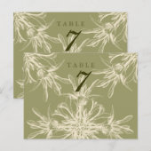 Postale Carte de table de Mariage de fleurs d'antiquité (Devant / Derrière)
