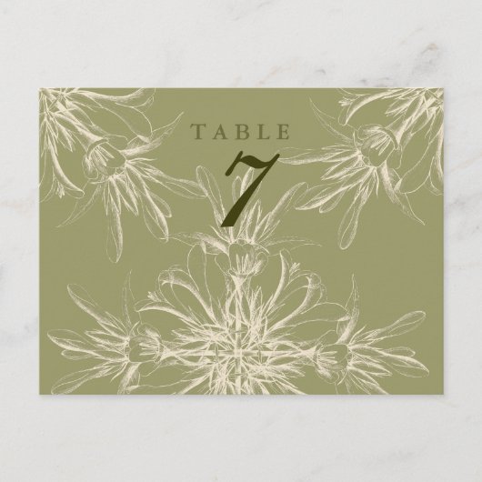 Postale Carte de table de Mariage de fleurs d'antiquité (Devant)