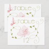 Postale Carte de table de mariage de jardin rose Lys (Devant / Derrière)