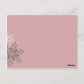 Postale Carte de table de mariage d'hiver Pink Ivory Snowf (Dos)
