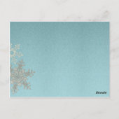 Postale Carte de table de mariage d'hiver Silver Blue Snow (Dos)
