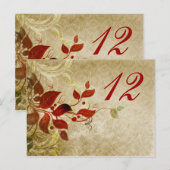 Postale carte de table de mariage feuilles d'automne (Devant / Derrière)