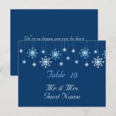 Postale Carte de table de mariage hivernal (Devant / Derrière)