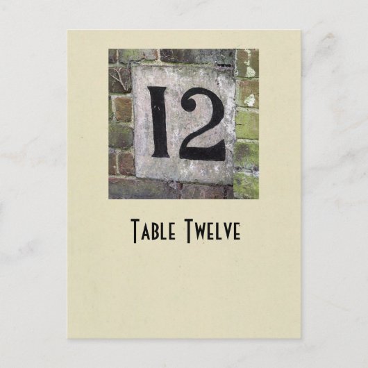 Postale Carte de table du numéro 12 de photo (Devant)