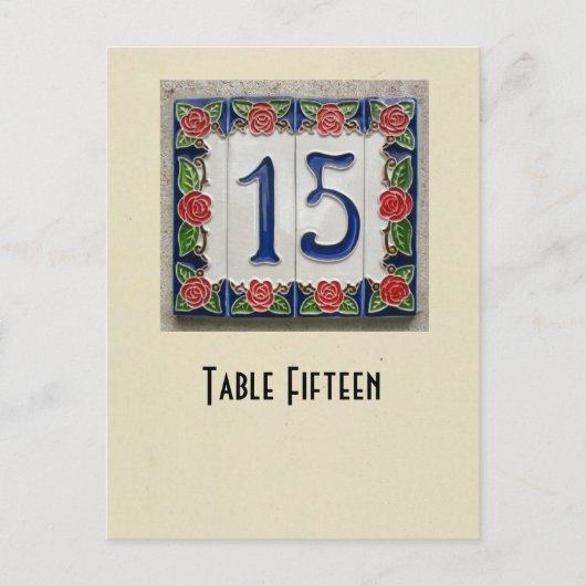 Postale Carte de table du numéro 15 de photo (Devant)