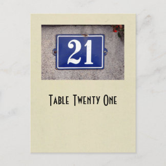 Postale Carte de table du numéro 21 de photo