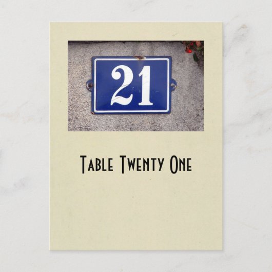 Postale Carte de table du numéro 21 de photo (Devant)