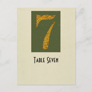 Postale Carte de table du numéro 7 de photo