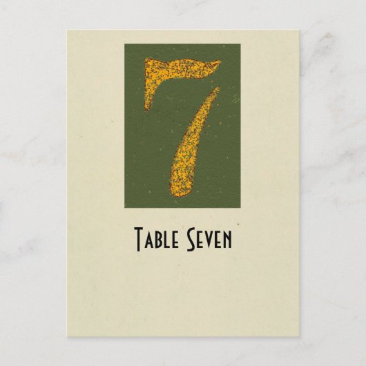 Postale Carte de table du numéro 7 de photo (Devant)