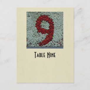 Postale Carte de table du numéro 9 de photo