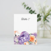 Postale Carte de table Dusty Mauve Peach Peony (Debout devant)