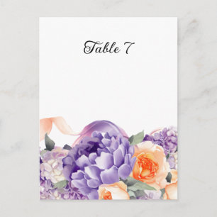 Postale Carte de table Dusty Mauve Peach Peony