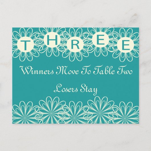 Postale Carte de table Fleurs Bunco #3 (Devant)