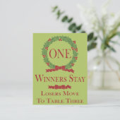 Postale Carte de table Holly Wreath Bunco #1 (Debout devant)