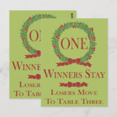 Postale Carte de table Holly Wreath Bunco #1 (Devant / Derrière)