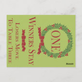 Postale Carte de table Holly Wreath Bunco #1 (Dos)