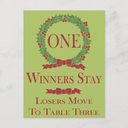 Postale Carte de table Holly Wreath Bunco #1 (Devant)