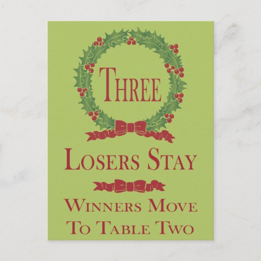 Postale Carte de table Holly Wreath Bunco #3 (Devant)