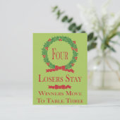 Postale Carte de table Holly Wreath Bunco #4 (Debout devant)